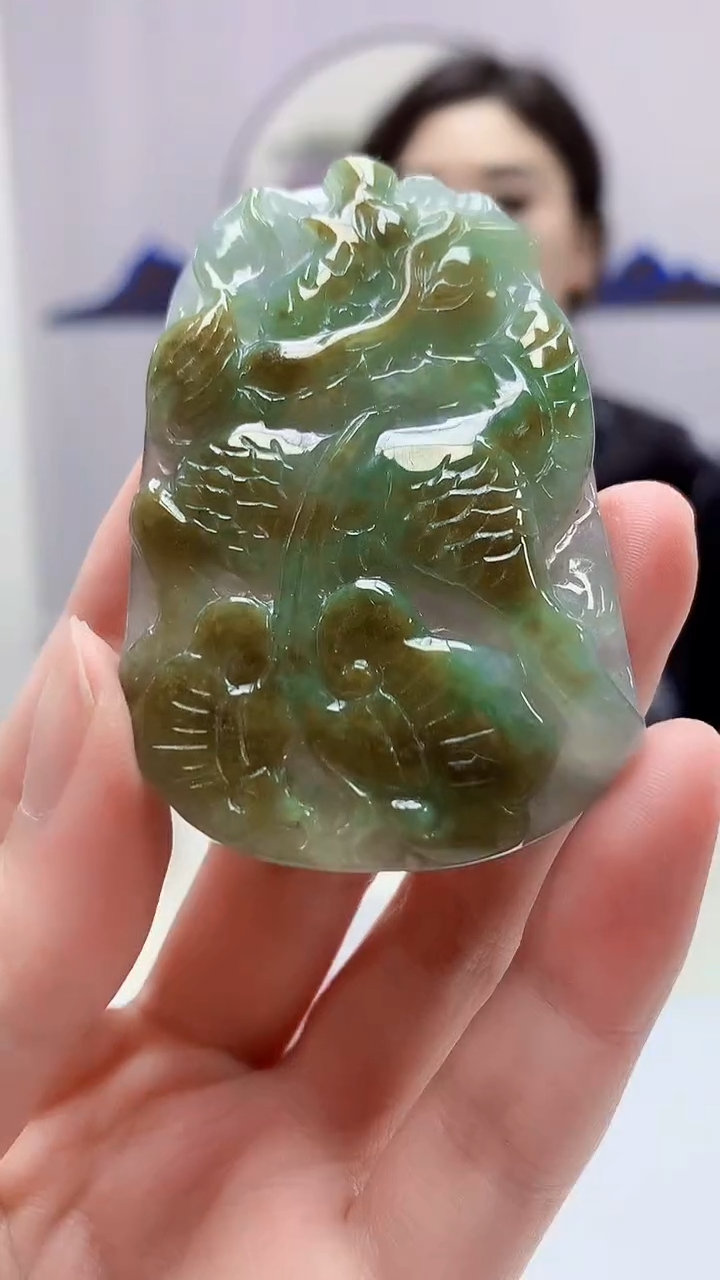 【闪购商品】定制翡翠未镶嵌4829zm-毛货挂件75麒麟
