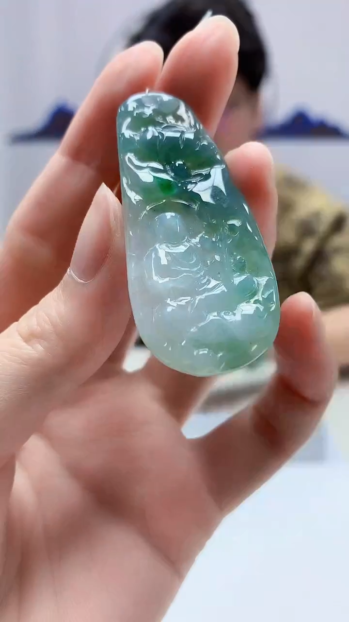 【闪购商品】定制翡翠未镶嵌4688zm-毛货挂件86悟道