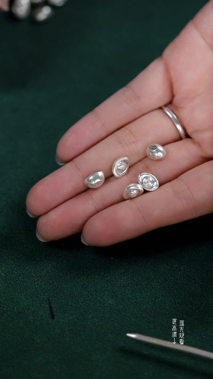 珐琅足银999小元宝5个