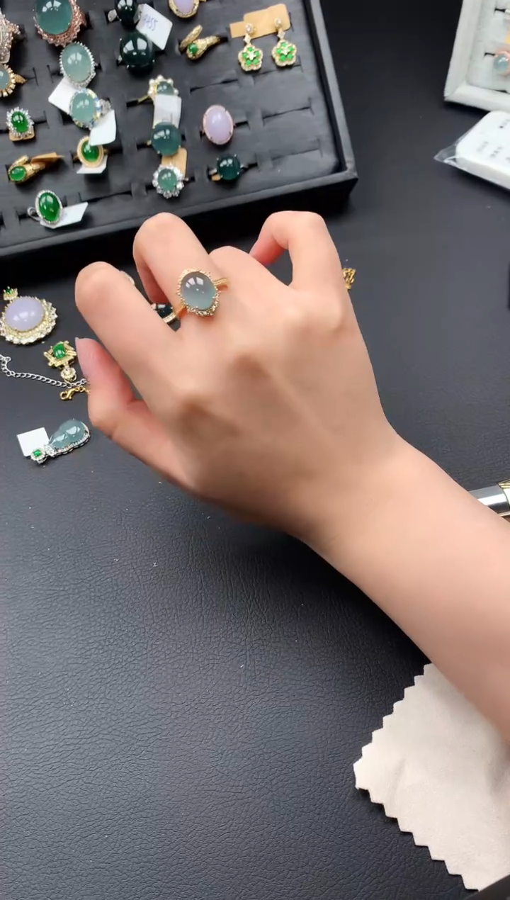 【闪购商品】翡翠戒指银S925镶嵌1351241