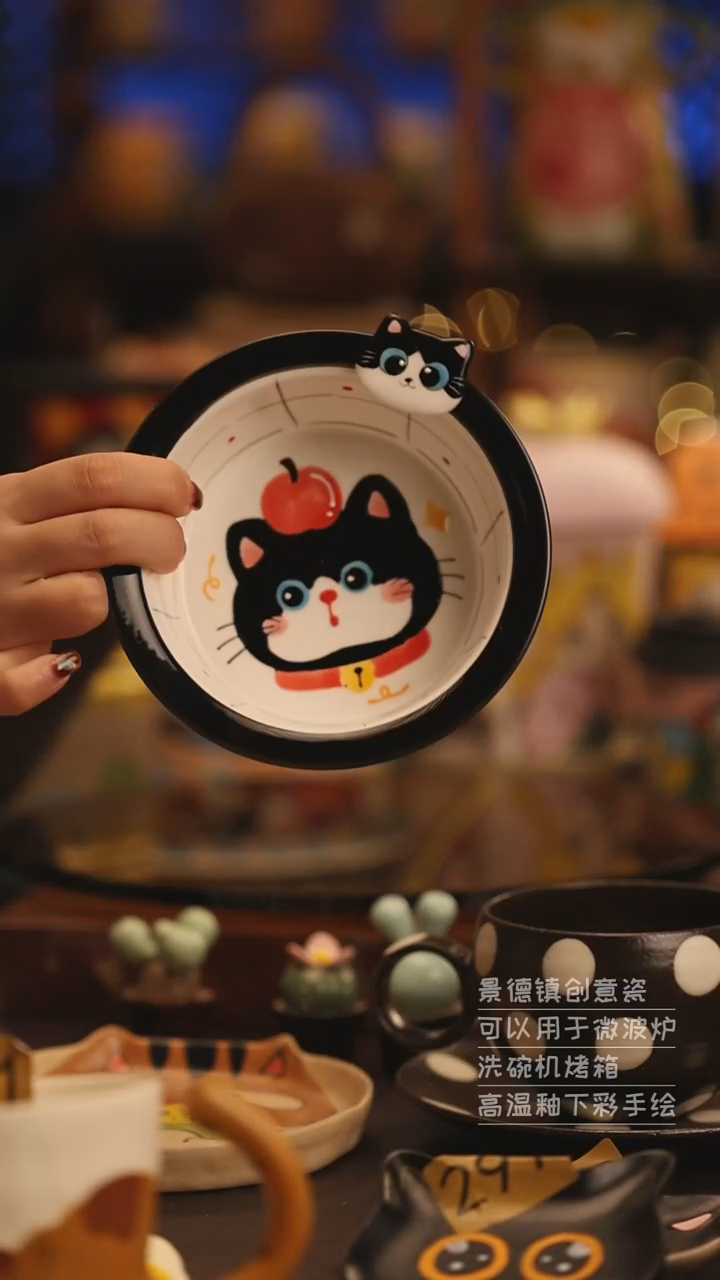 陶瓷景德镇可爱陶瓷釉下彩绘设计师款