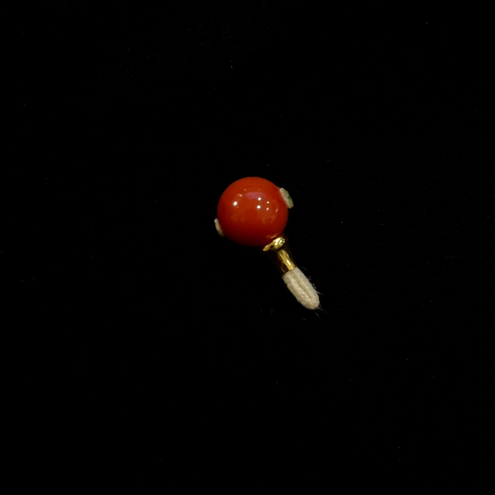 【星耀】天然红珊瑚雕刻冰淇淋三通配饰9.9mm