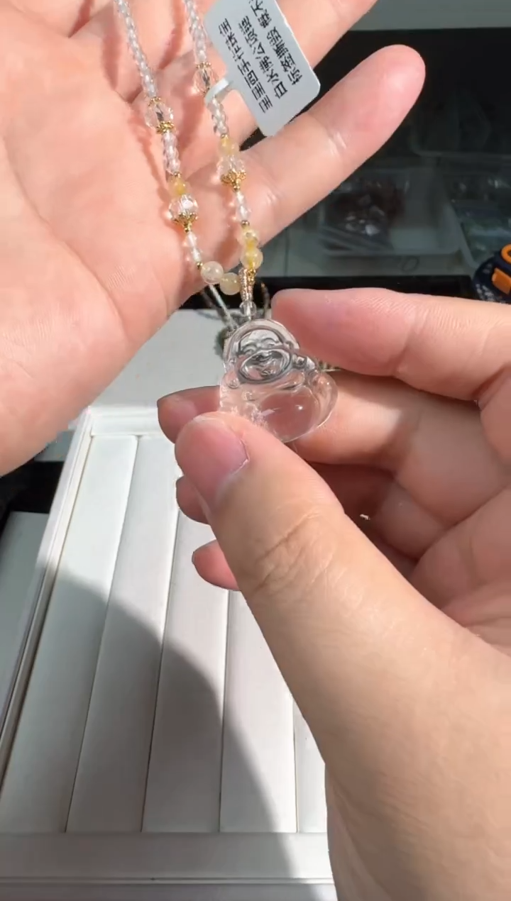 水晶手链未镶嵌U045白水佛公项链
