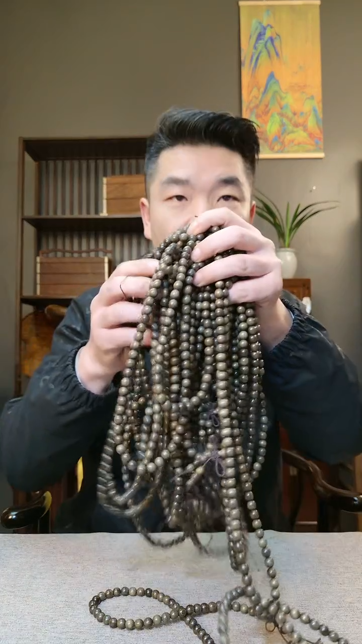 金丝楠金丝楠木108颗多圈脖挂