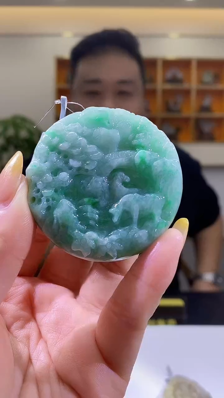 未镶嵌定制翡翠40/1201/W/多样性发其一件/山水