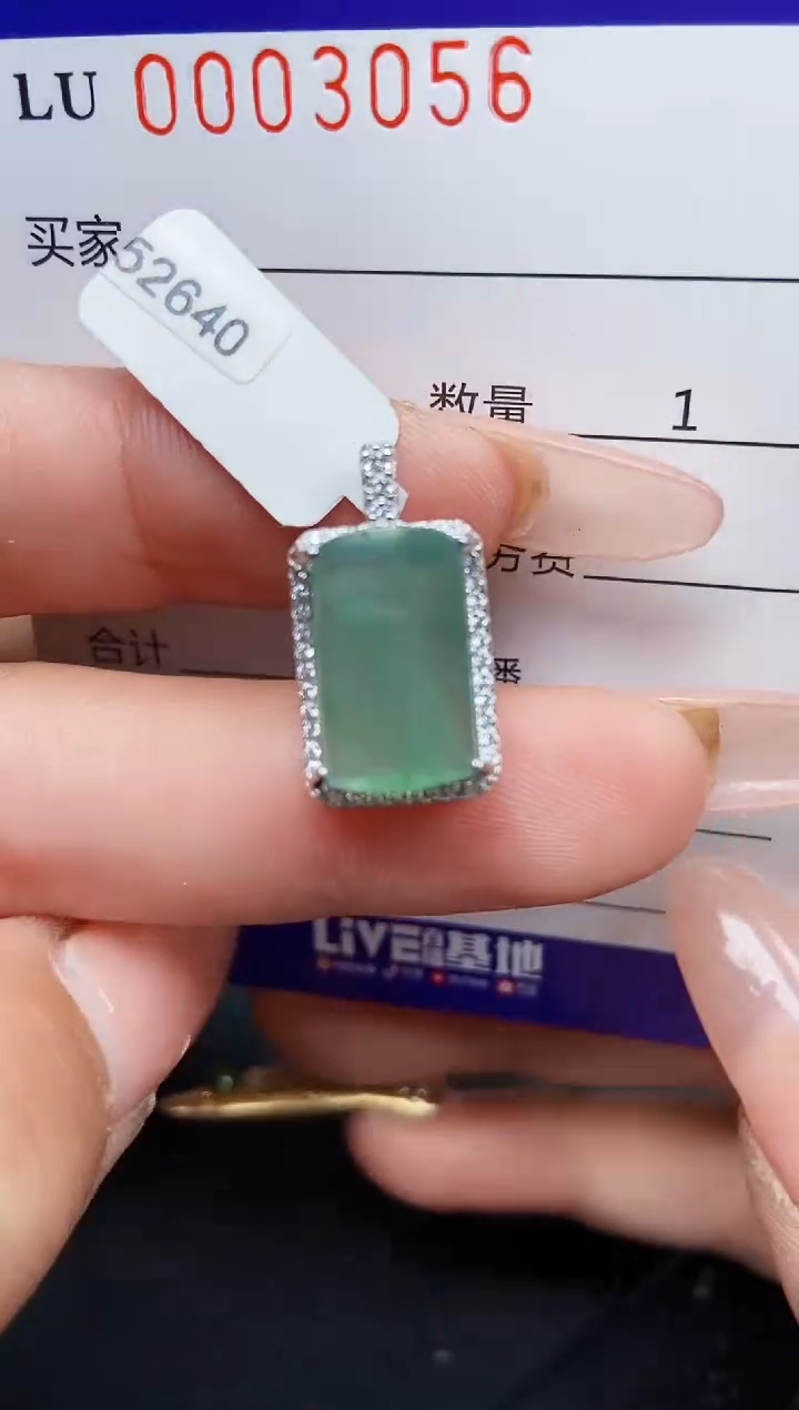 【闪购商品】翡翠颈饰银S925镶嵌3056