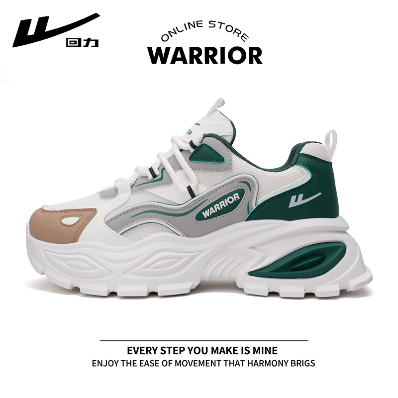 Warrior/回力网面鞋子男潮流百搭厚底复古低帮运动鞋新款老爹鞋