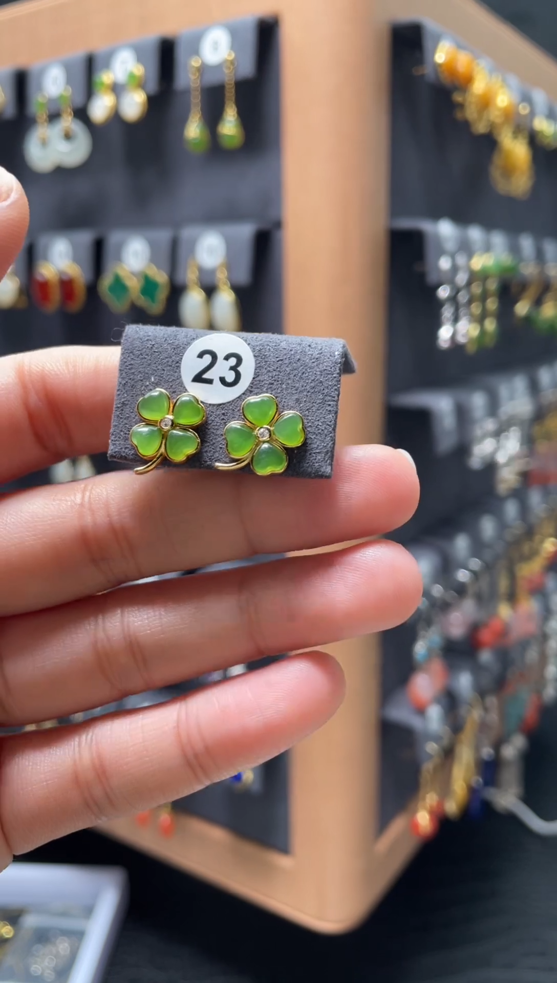 【闪购商品】和田玉耳饰银S925镶嵌0023