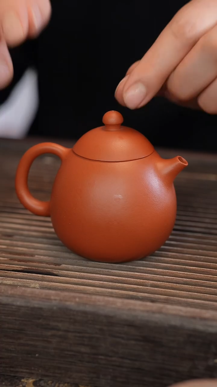 茶壶紫砂龙蛋 朱泥 210cc