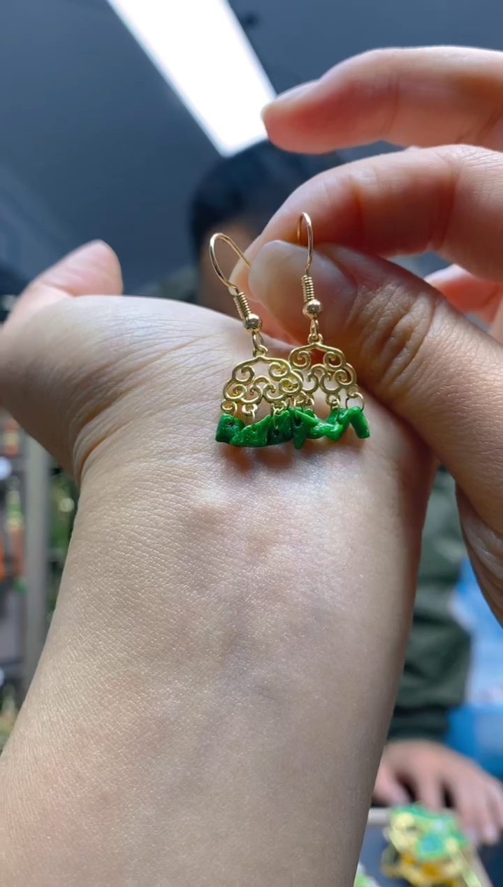 【闪购商品】翡翠耳饰合金0206翡翠耳钩