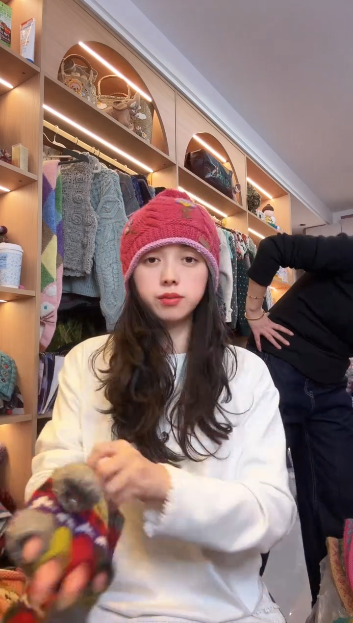 羊毛美利奴玫紫色玫瑰单球