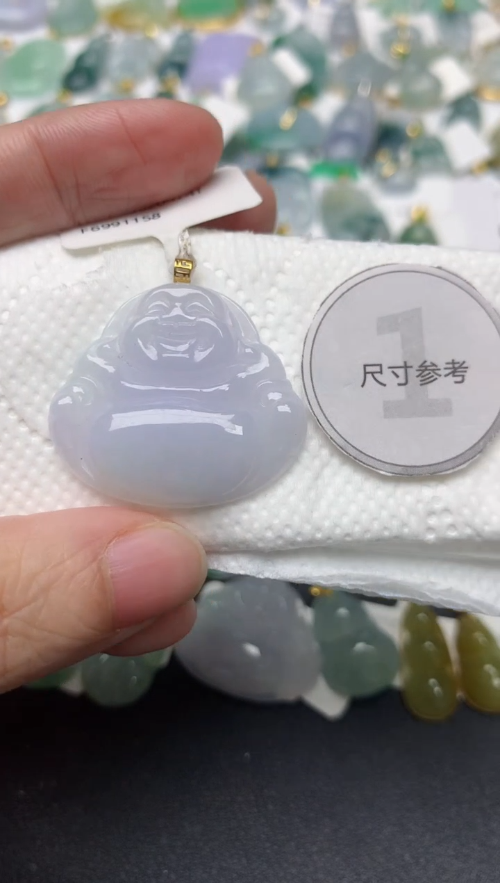 颈饰18K金镶嵌翡翠天然缅甸A货翡翠