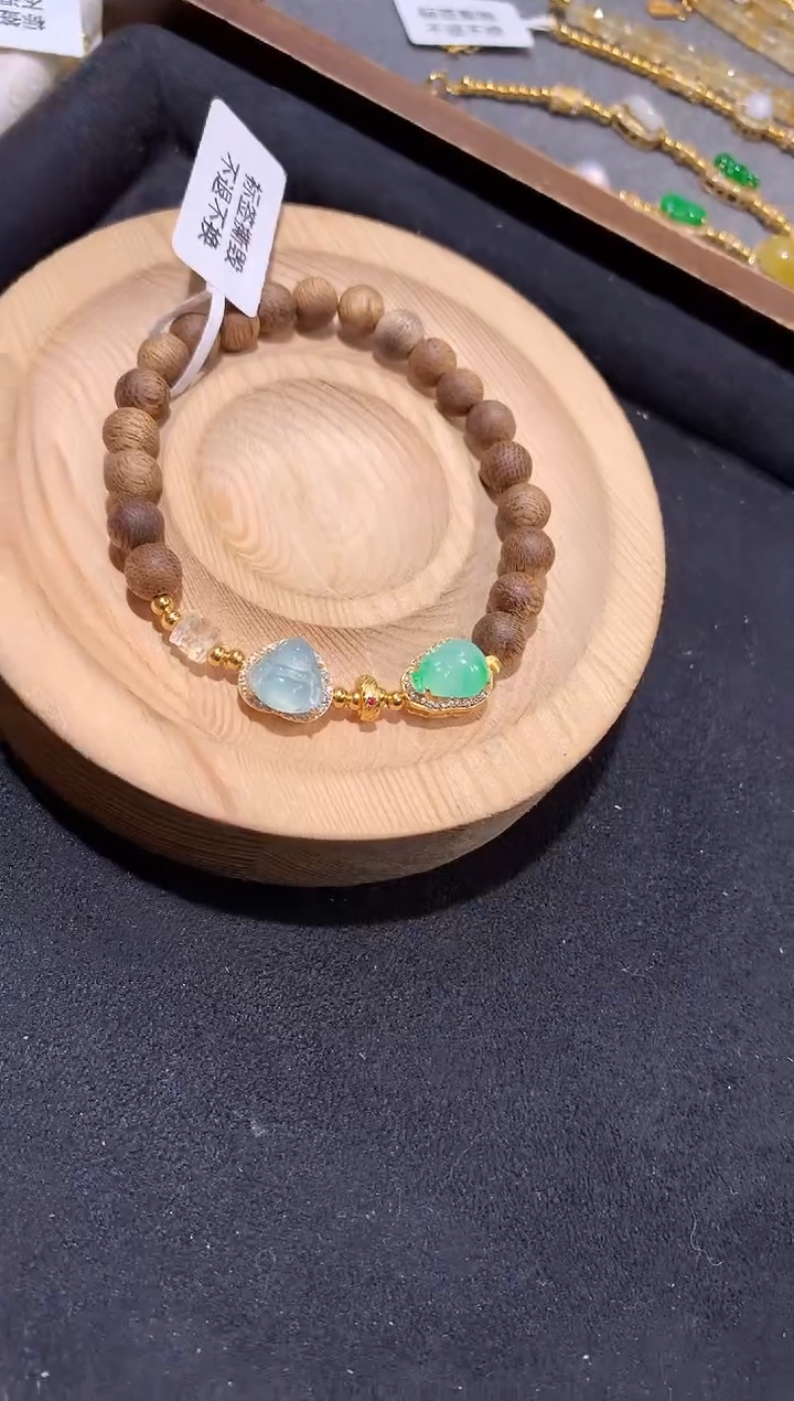 银S925镶嵌手串翡翠手串