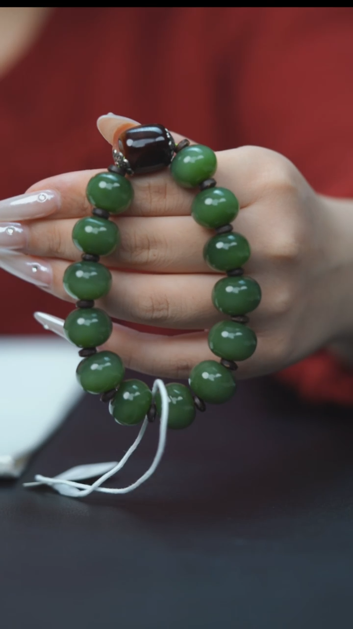 未镶嵌手串和田玉HC30281碧玉枣珠手串