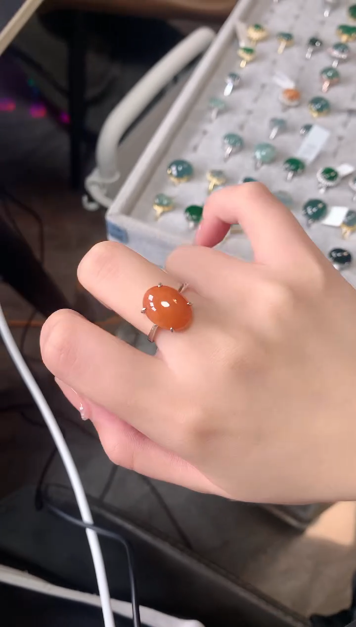【闪购商品】翡翠戒指银S925镶嵌512541