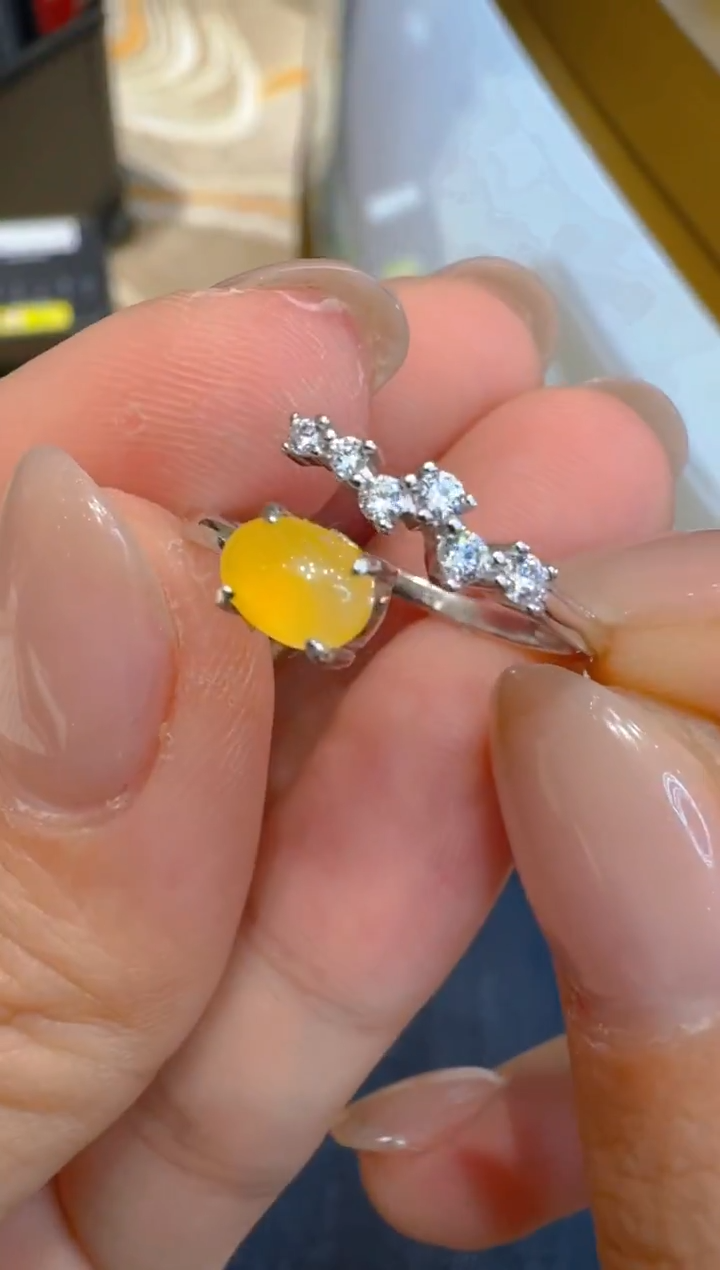 银S925镶嵌戒指翡翠多样性团购发一件