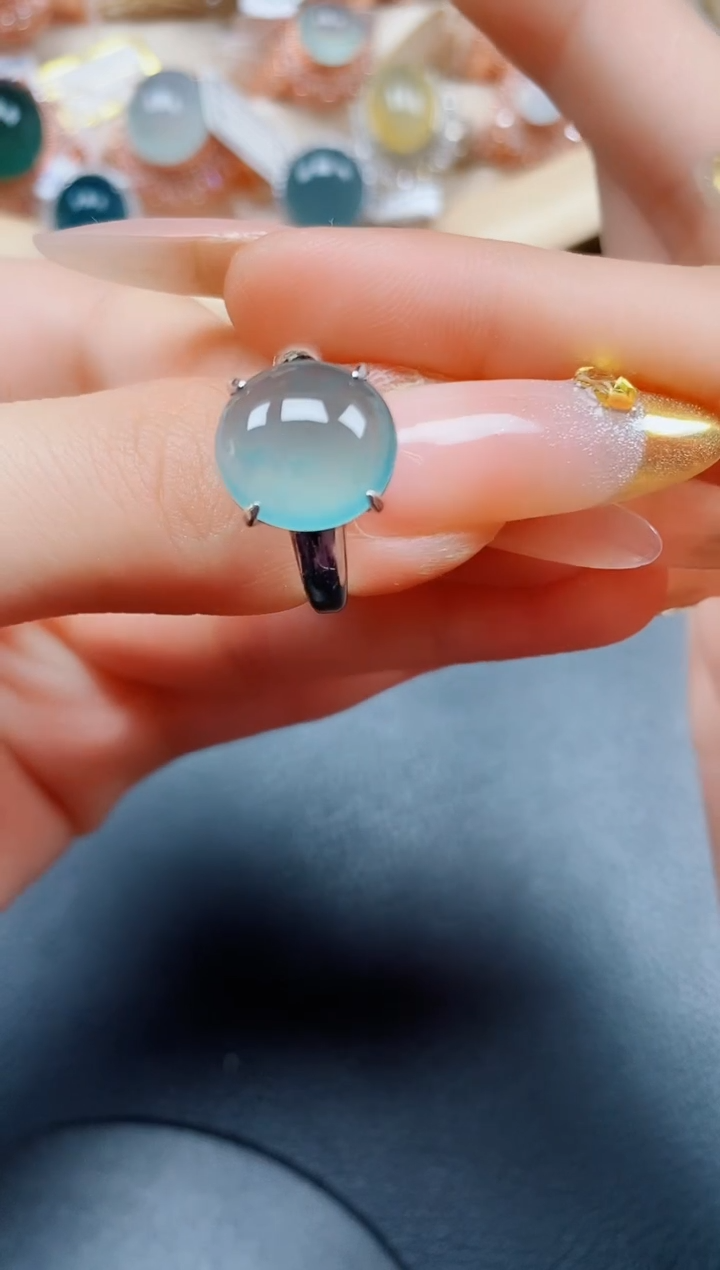 【闪购商品】翡翠戒指银S925镶嵌翡翠