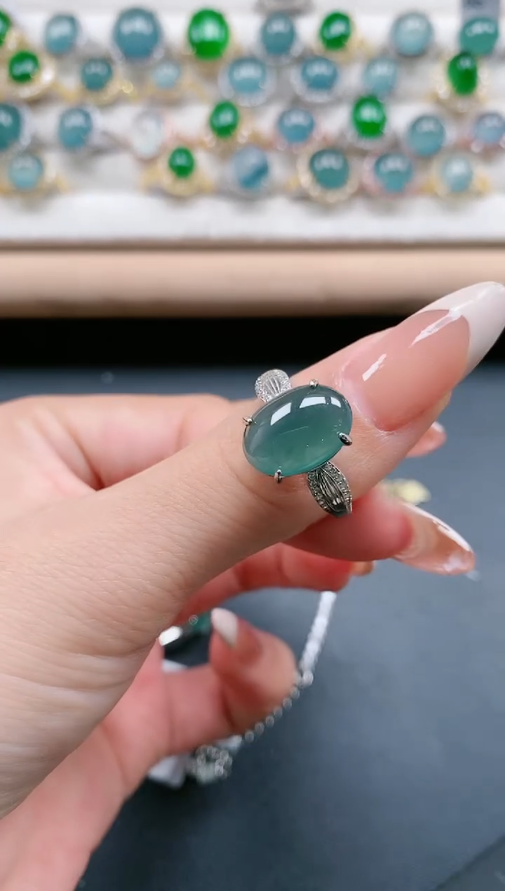 【闪购商品】翡翠戒指银S925镶嵌1111111