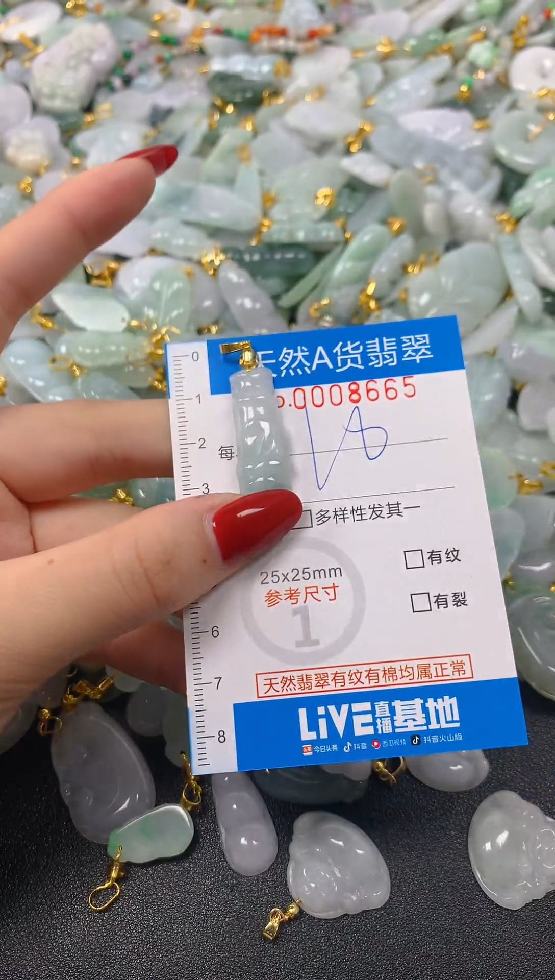 颈饰未镶嵌翡翠净货挂件-8665