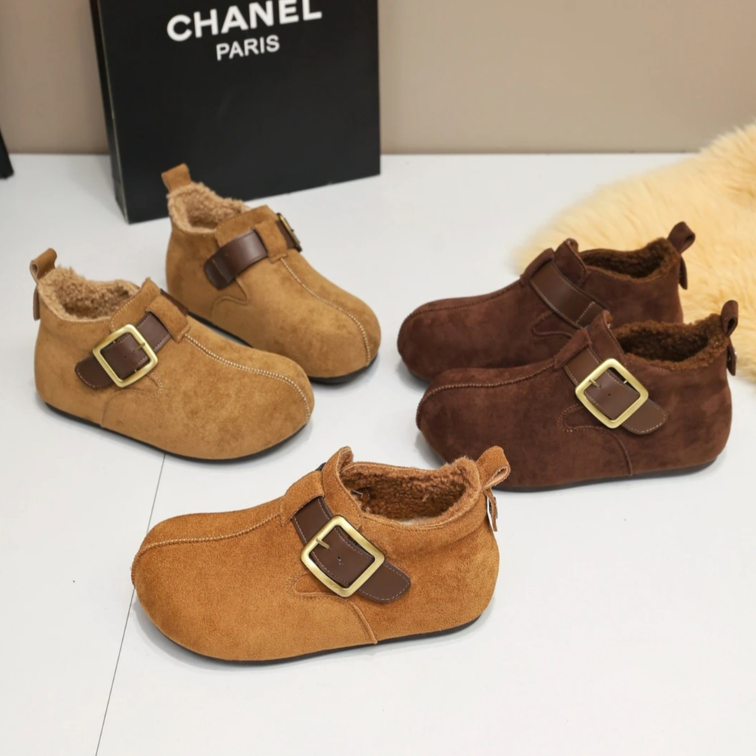 复古2025新款真皮勃肯鞋女厚底内增高4CM百搭时尚高帮