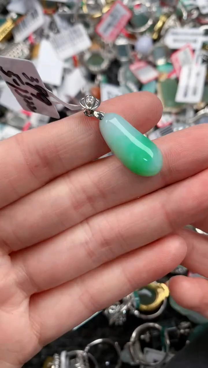 银S925镶嵌戒指翡翠555---10