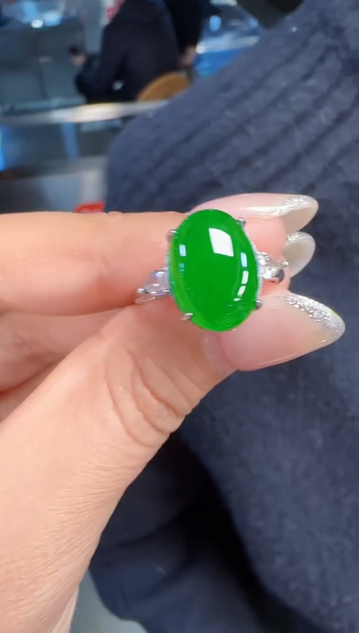 未镶嵌定制翡翠翡翠戒指38