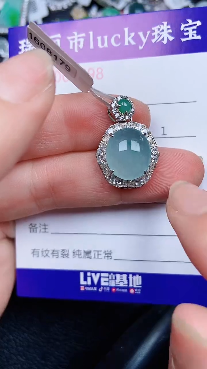 颈饰银S925镶嵌翡翠1798