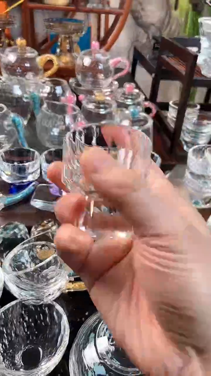 【闪购商品】玺宴新款水晶竖纹一体白色+蓝色2个装