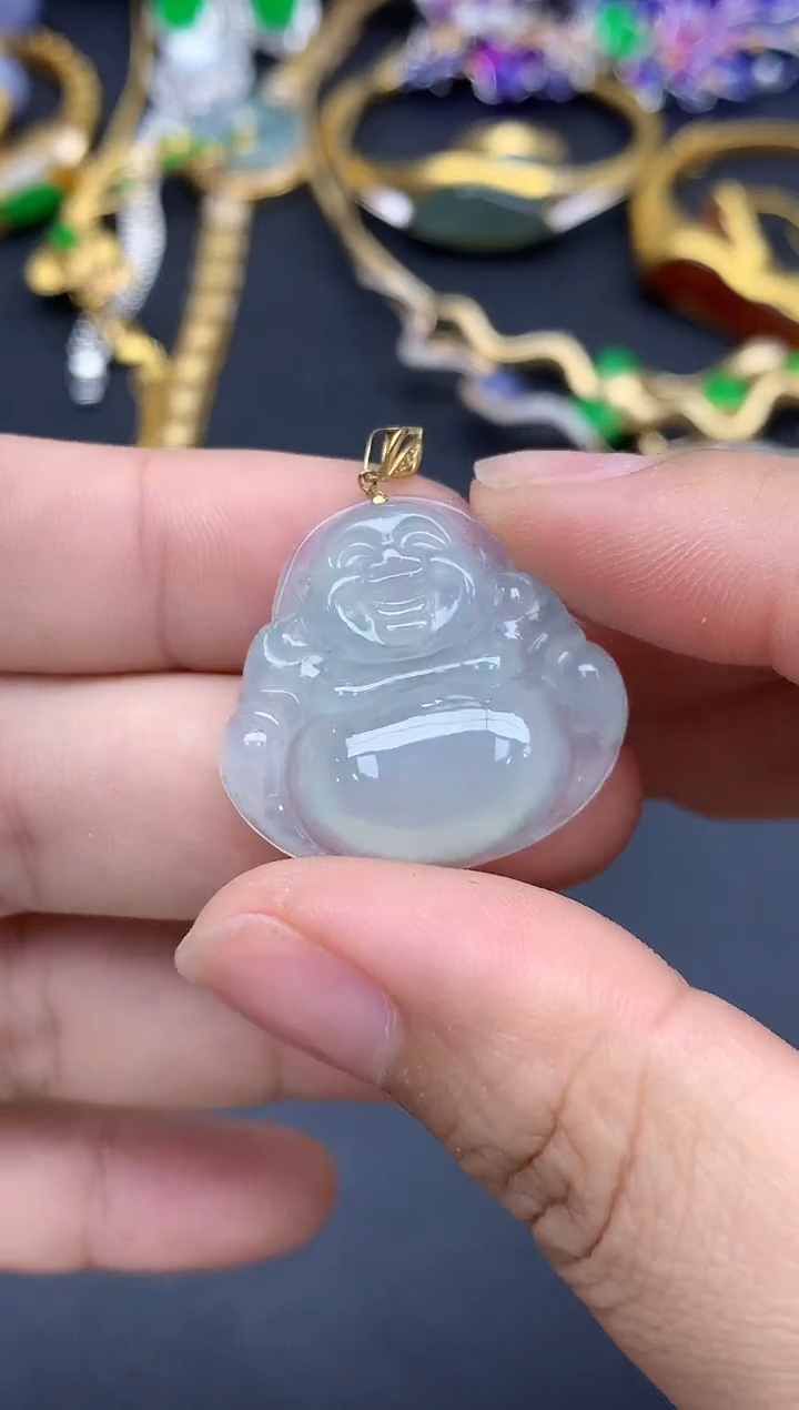 翡翠18K金镶嵌颈饰50-春日珠宝