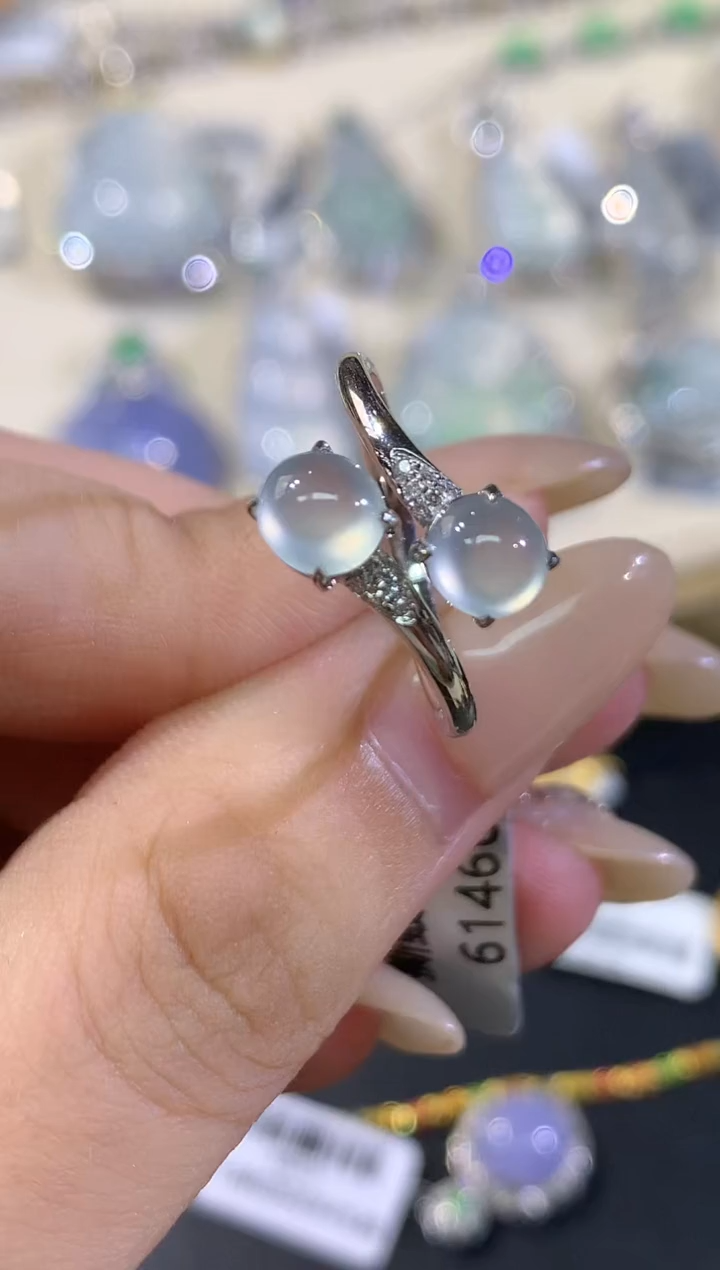 18K金镶嵌戒指翡翠A699|多样性发其一4980