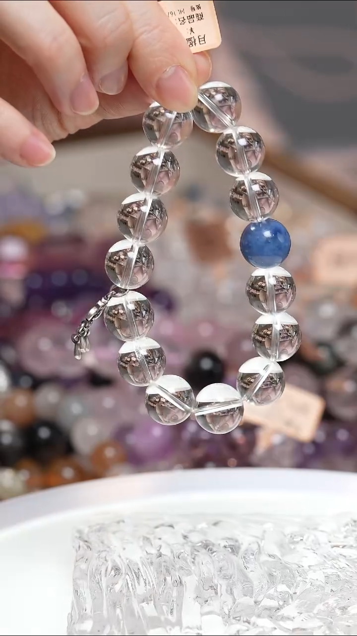 未镶嵌手串水晶蓝兔毛团团白水晶手串·MM0025NOV913L167