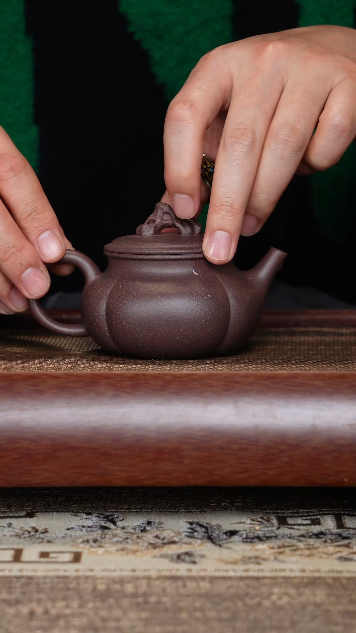 【闪购商品】紫砂茶壶长锦明清风格紫泥半手工