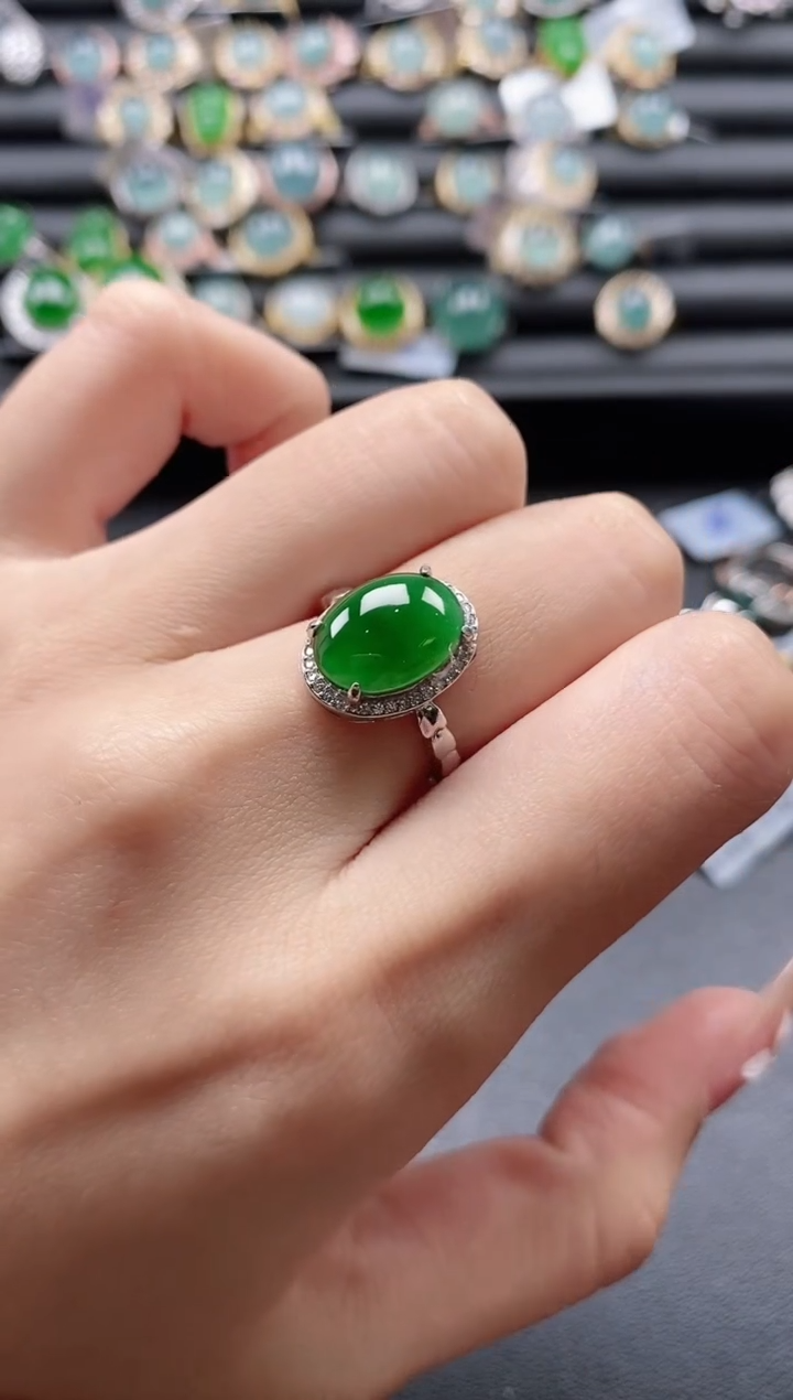 【闪购商品】翡翠戒指银S925镶嵌51511