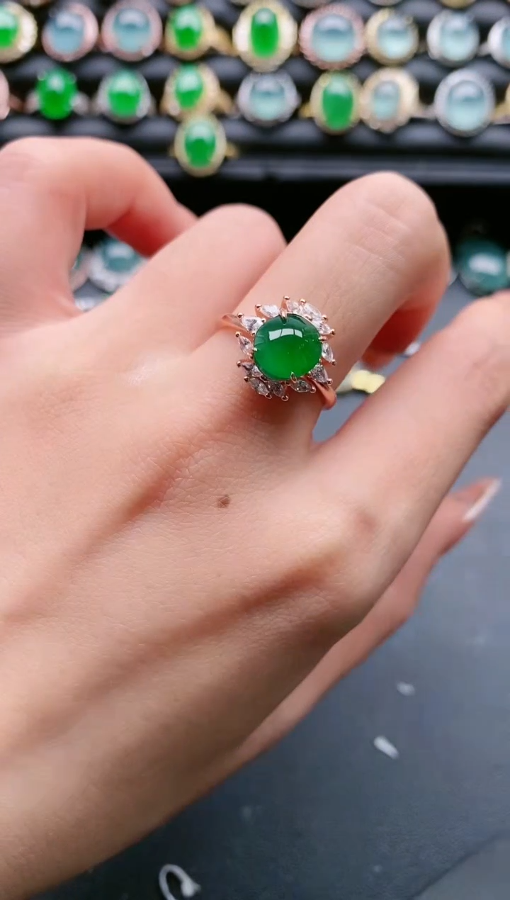 【闪购商品】翡翠戒指银S925镶嵌11111