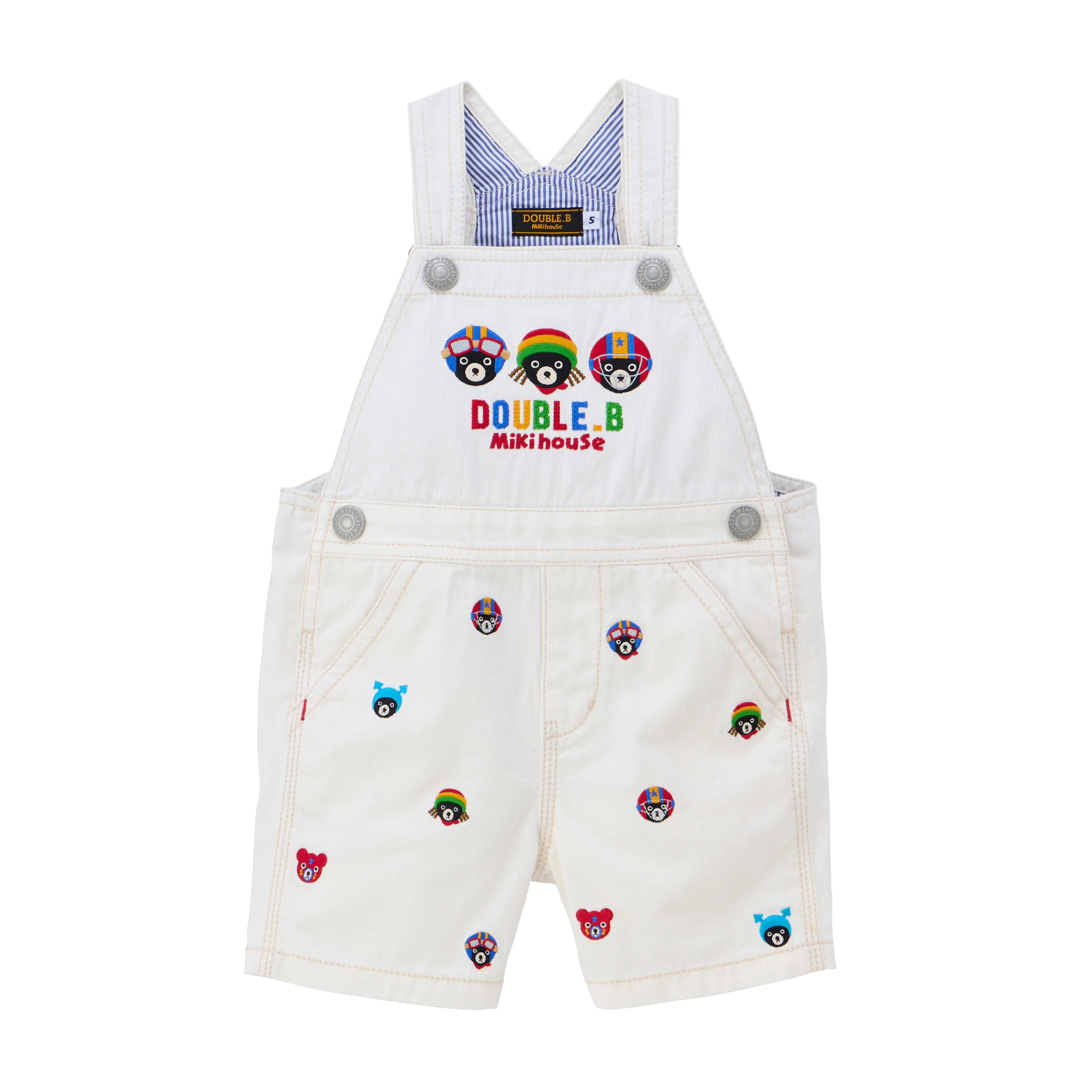 MIKIHOUSE2025夏季新款【活动价】全明星系列小黑熊头满刺背带裤