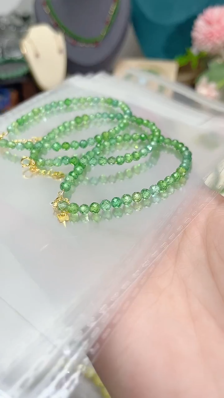 【闪购商品】尖晶石手链银S925镶嵌大绿色39