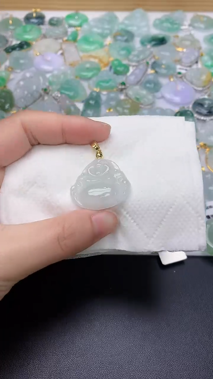 颈饰银S925镀金镶嵌翡翠天然缅甸翡翠A货百元以上9元证书费自理