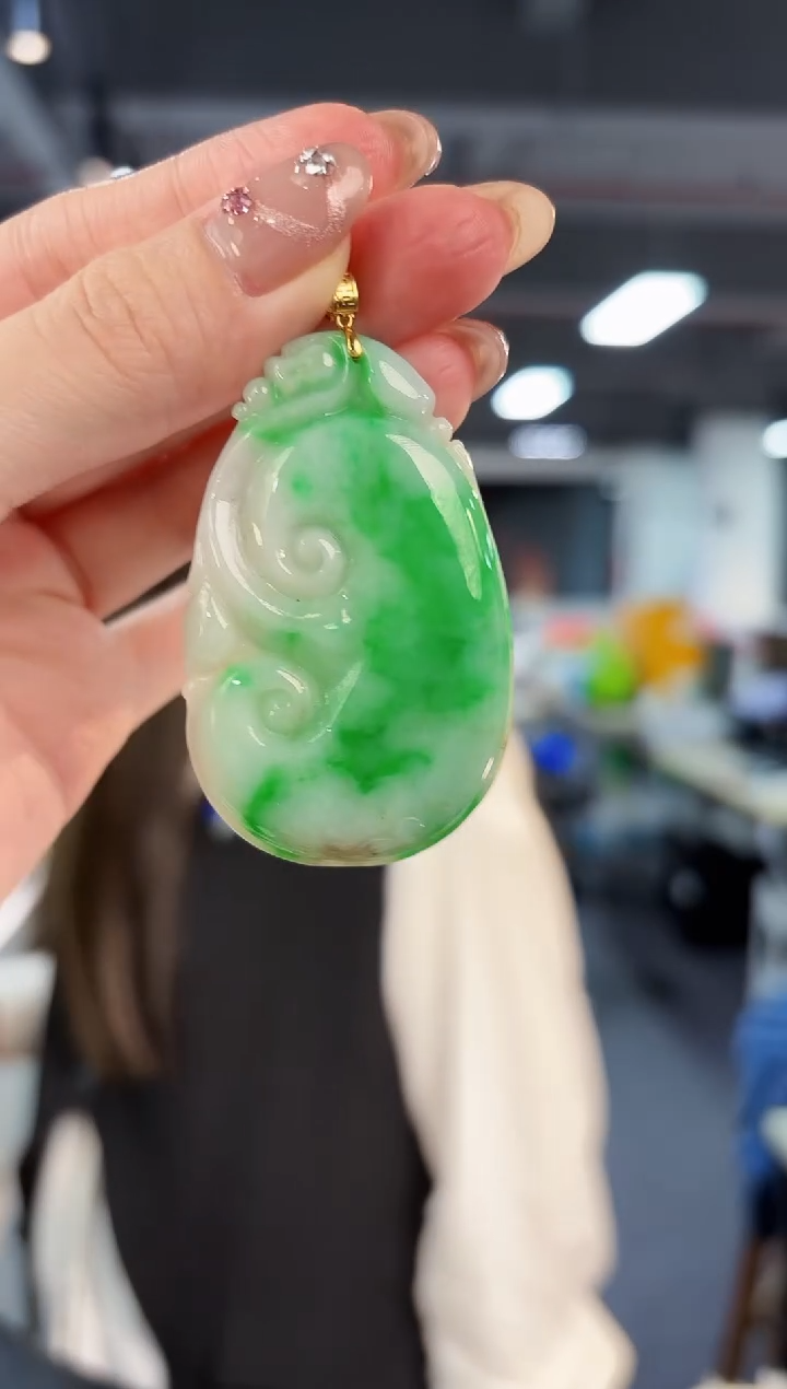 【闪购商品】翡翠颈饰18K金镶嵌缅料A货/支持复检/一件