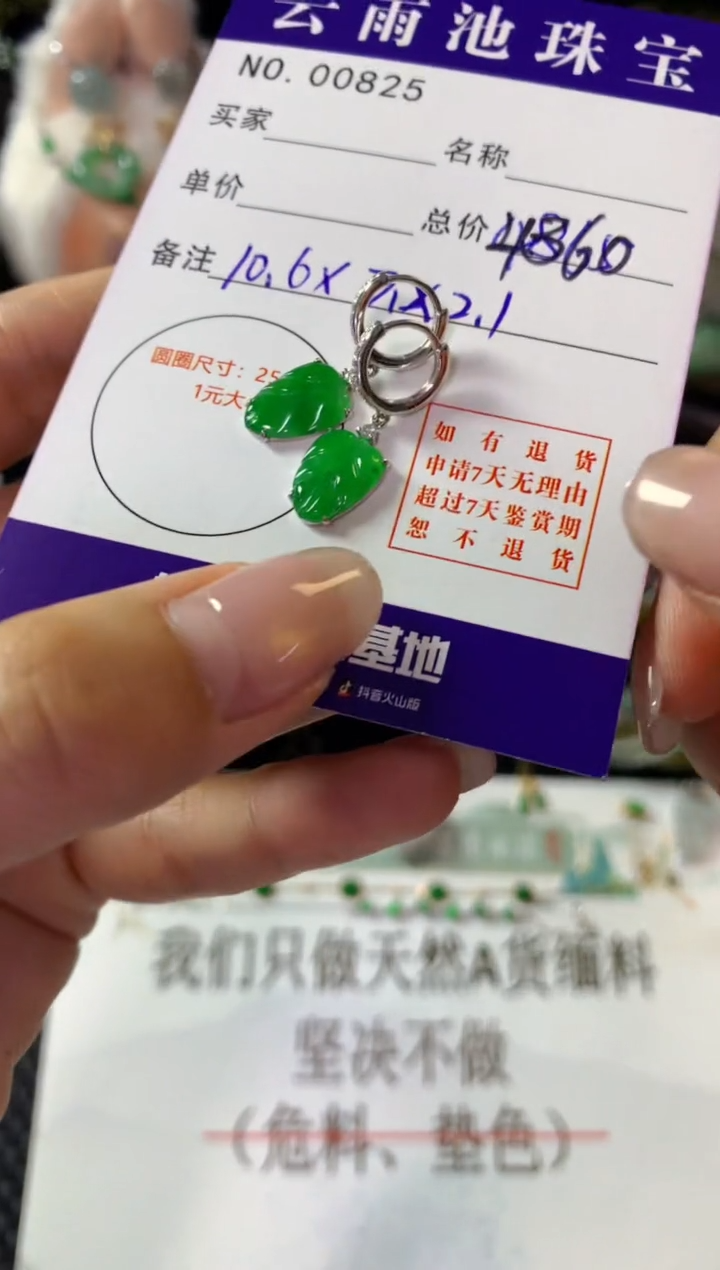 18K金镶嵌翡翠耳饰翡翠