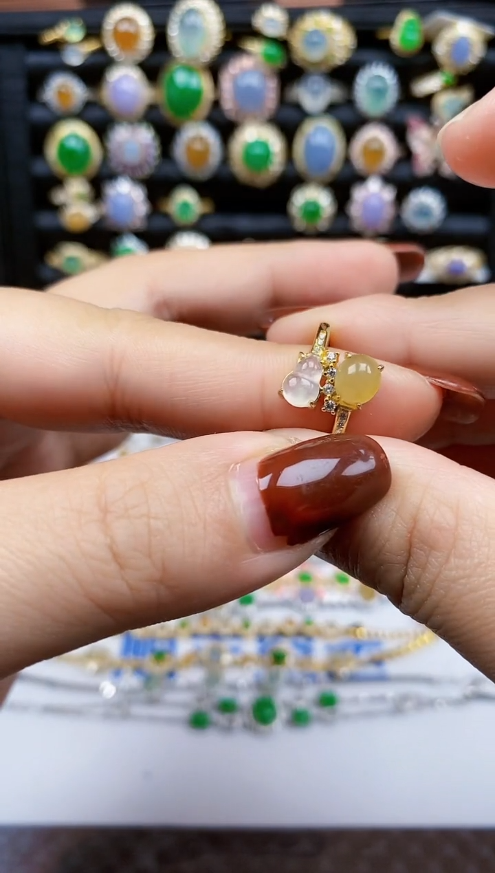 银S925镶嵌戒指翡翠358