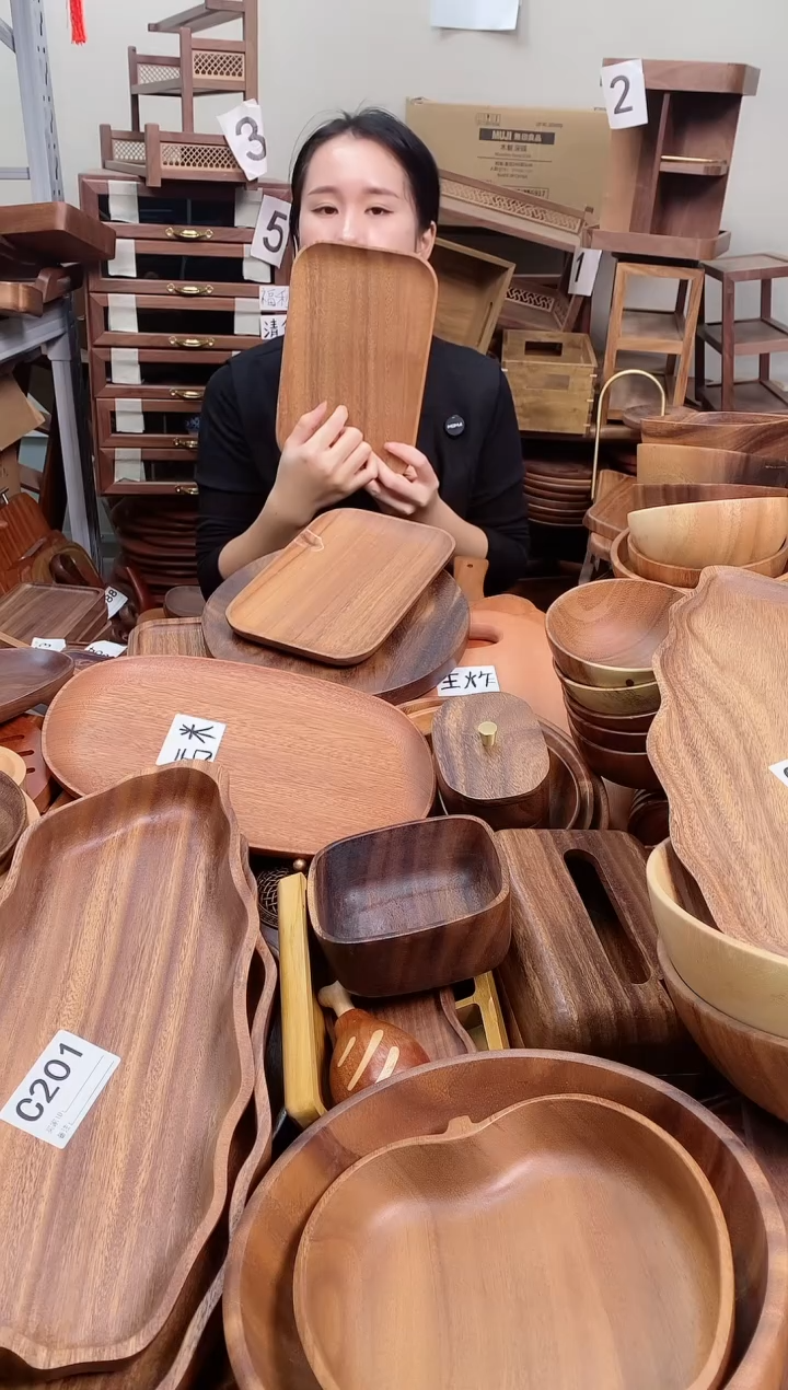 木 南美胡桃木长方盘25*16.5*2cm 