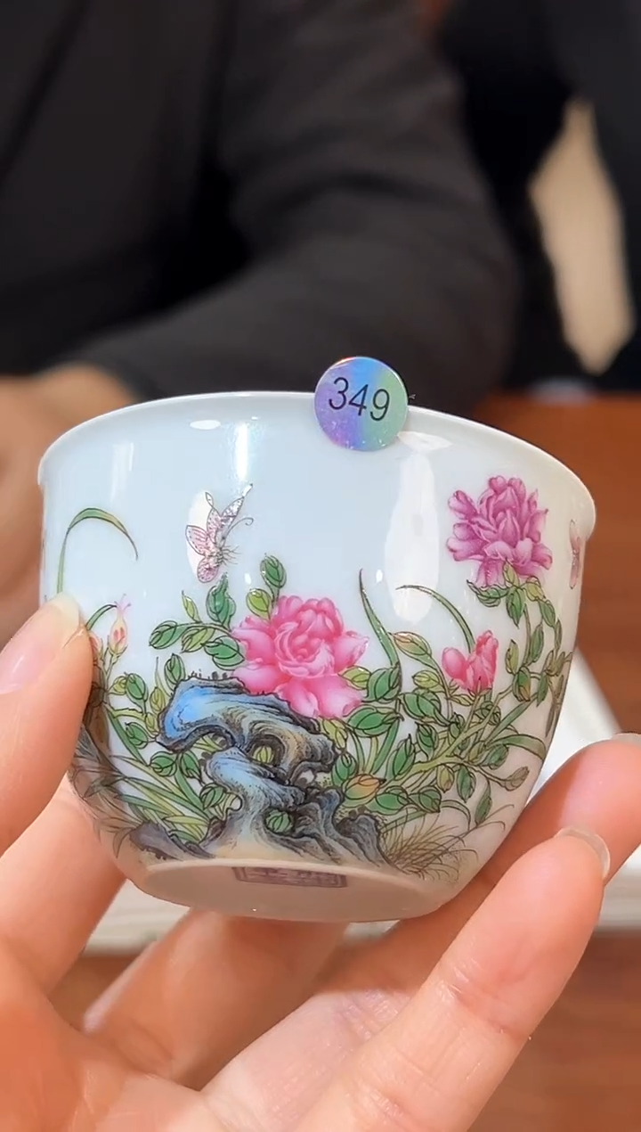 【闪购商品】杯子珐琅彩花卉主人杯349