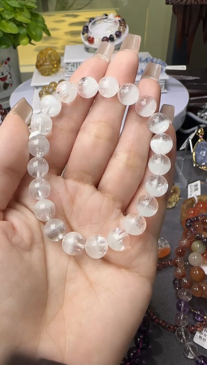 【闪购商品】水晶手串未镶嵌白幽灵手串9m+ X37661成