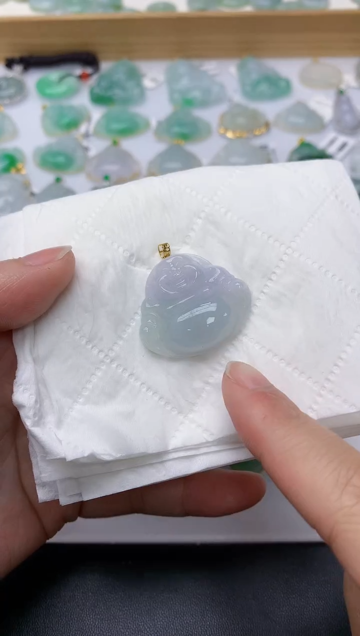 颈饰18K金镶嵌翡翠天然A货
