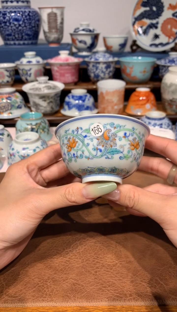 【闪购商品】摆件166斗彩缠枝莲单杯发发发