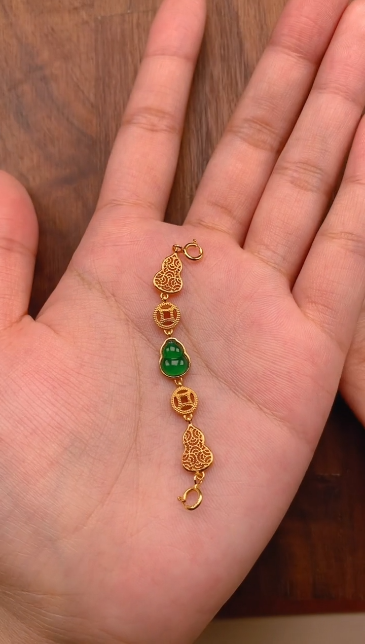 【闪购商品】翡翠吊坠(不含链)银S925镶嵌葫芦延长链