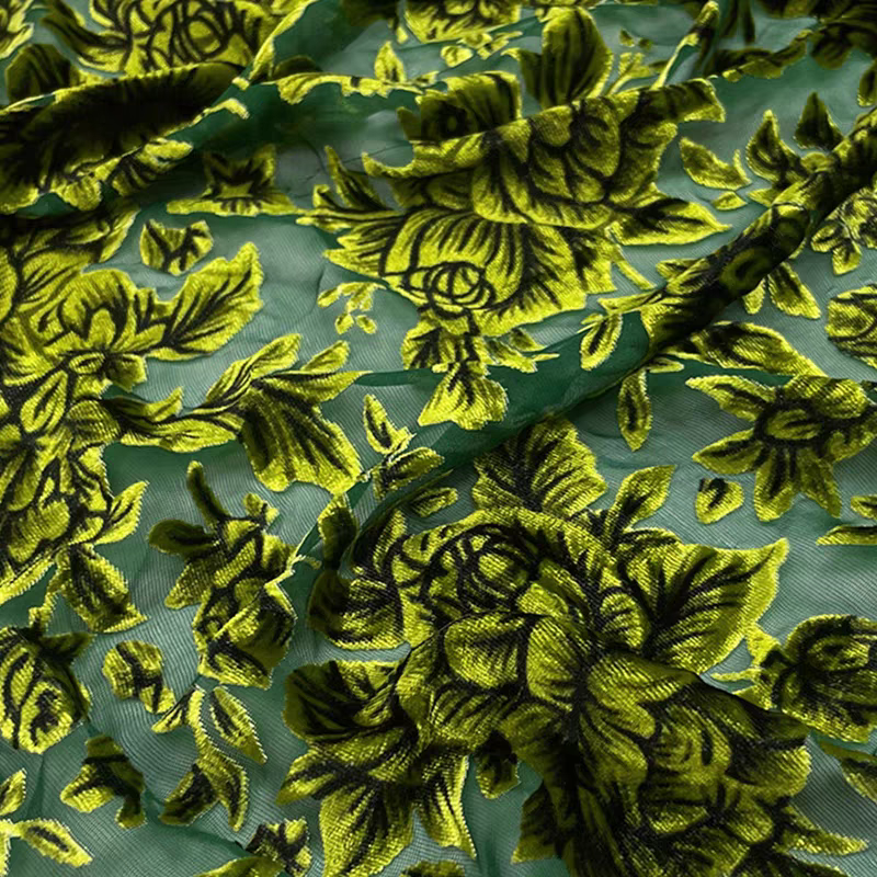 2号手工缝纫diy材料 秋冬款弹力烧花 韩国绒服装面料现裁