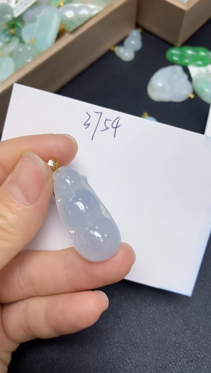 【闪购商品】翡翠挂件18K金镶嵌 天然翡翠A货