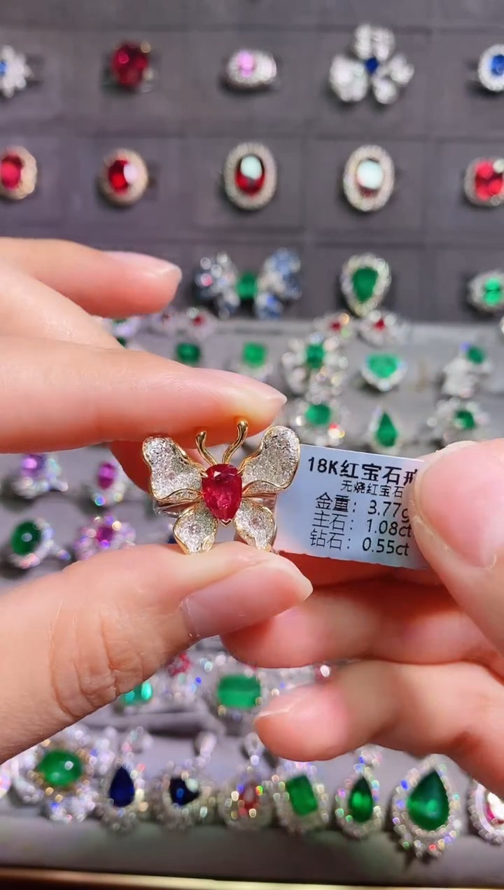 【闪购商品】红宝石18K金戒指18K金镶嵌1