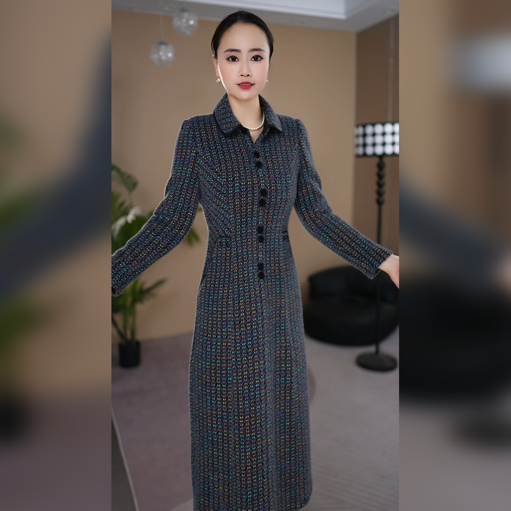 【雪尔绒】2025连衣裙冬季新款加绒加厚减龄显瘦洋气百搭中长款裙子